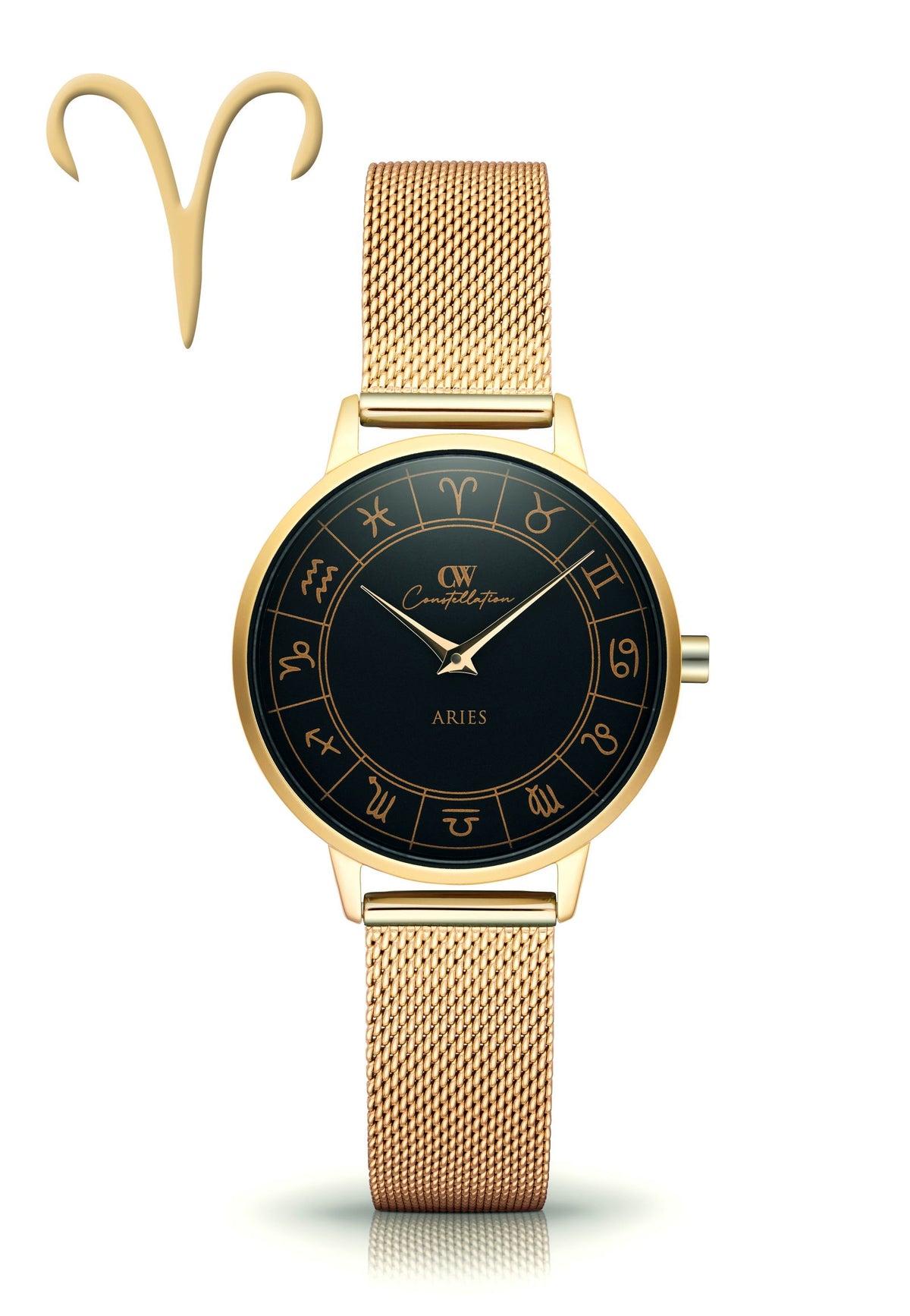 Gold Horoscope Astrology Watch - The Constellation Collection Aries