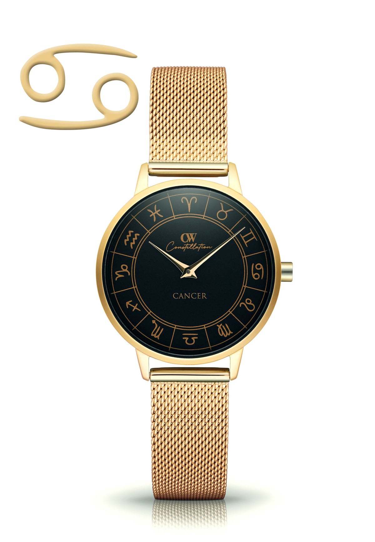 Gold Horoscope Astrology Watch - The Constellation Collection Cancer