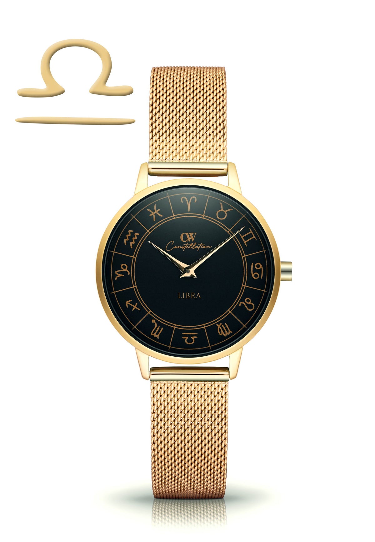 Gold Horoscope Astrology Watch - The Constellation Collection Libra