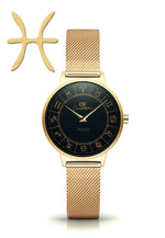 Gold Horoscope Astrology Watch - The Constellation Collection Pisces