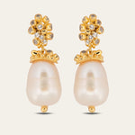 Dainty London Gold Baroque Pearl Earrings - Lyra
