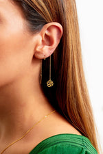 Gold Thread Through Earrings