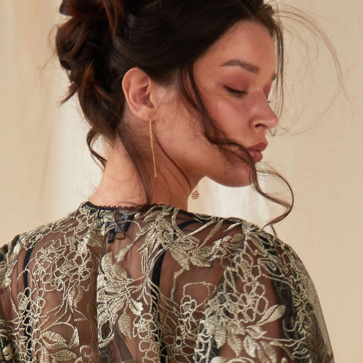 Gold Thread Through Earrings