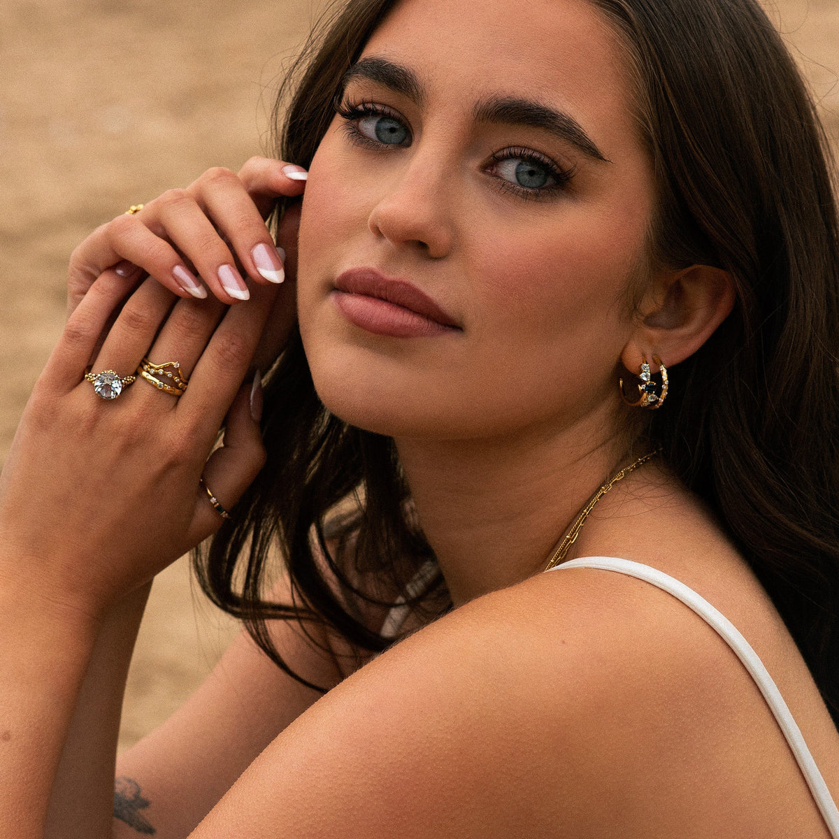 Dainty London Gold Topaz Gemstone Zaria Earrings