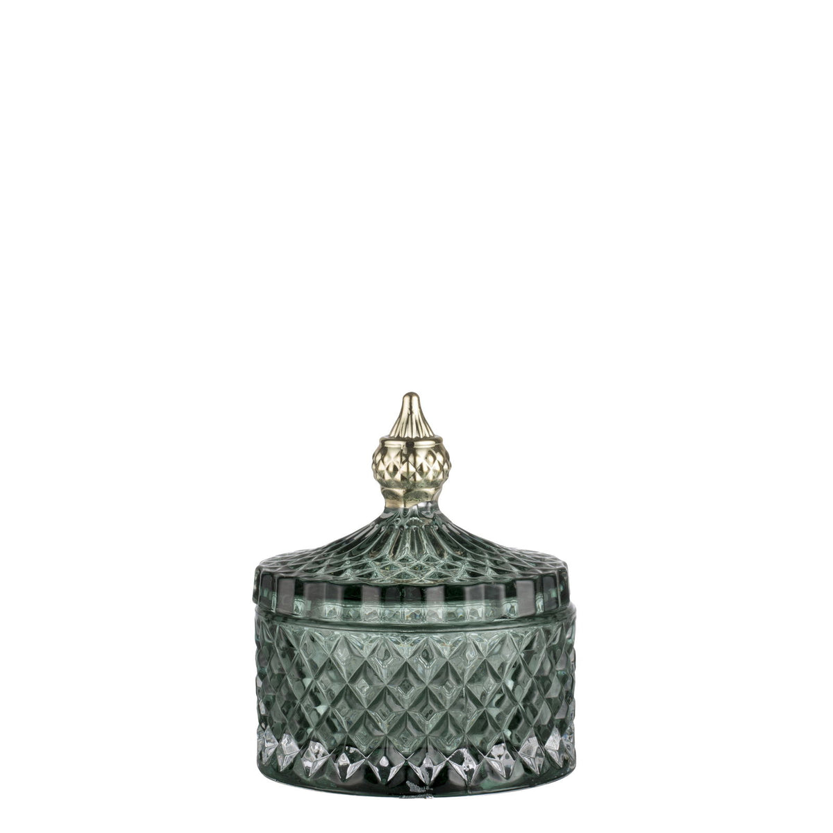 Granite Green Pressed Glass Storage Jar