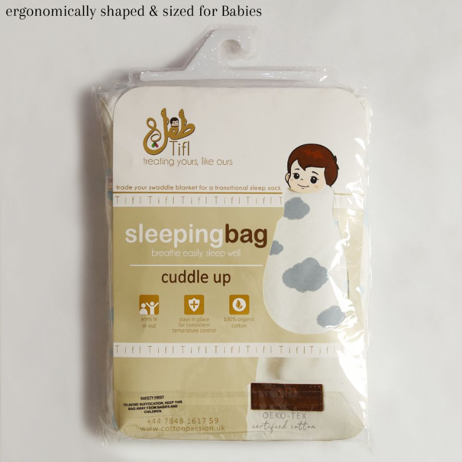 Grey Clouds Baby Sleeping Bag
