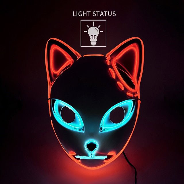 Halloween LED Cat Mask Light Red Blue