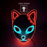 Halloween LED Cat Mask Light Red Blue