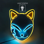 Halloween LED Cat Mask Light Yellow Blue