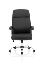 Hatley High Back Black Leather Executive Office Chair with Arms Black Leather