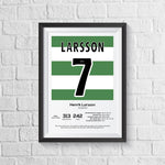 Henrik Larsson Celtic Legend Stats Print A0 - 841mm x 1189mm