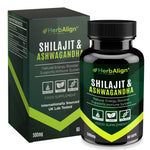 Herbalign Organic Ashwagandha & Shilajit - Natural Pure Raw Caps UK Lab tested