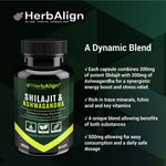 Herbalign Organic Ashwagandha & Shilajit - Natural Pure Raw Caps UK Lab tested