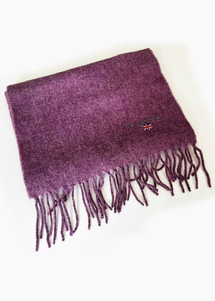 Herringbone Made In England Lambswool Fringe Scarf | Byzantium