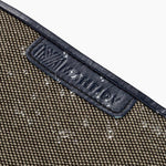 Herringbone Toiletry Wash Roll, Navy Blue