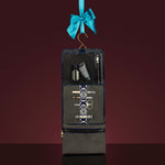 Herringbone Toiletry Wash Roll, Navy Blue