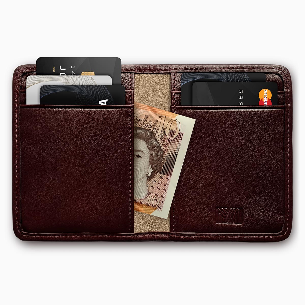 Herringbone Wallet, Bordeaux Red | Mantidy®