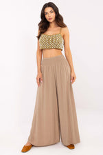 High Waist Wide Leg Loose Women’s Trousers | Och Bella brown