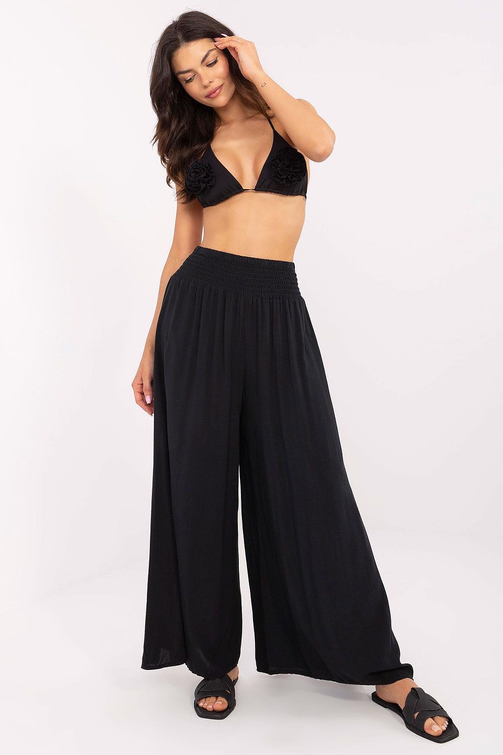 High Waist Wide Leg Loose Women’s Trousers | Och Bella black
