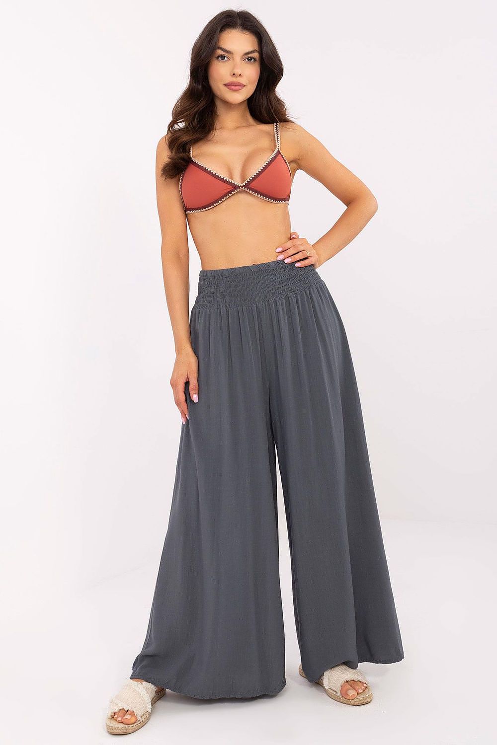 High Waist Wide Leg Loose Women’s Trousers | Och Bella grey