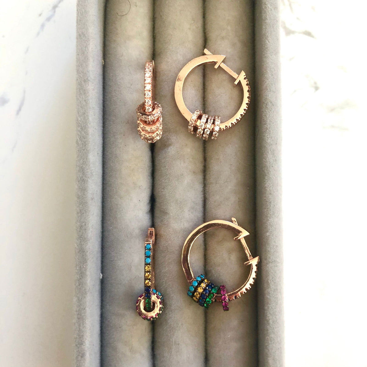 Hoop Earrings with Rings