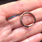 Hoop Earrings with Small Pave-set Stones Rose Gold Plated Silver Large Rainbow