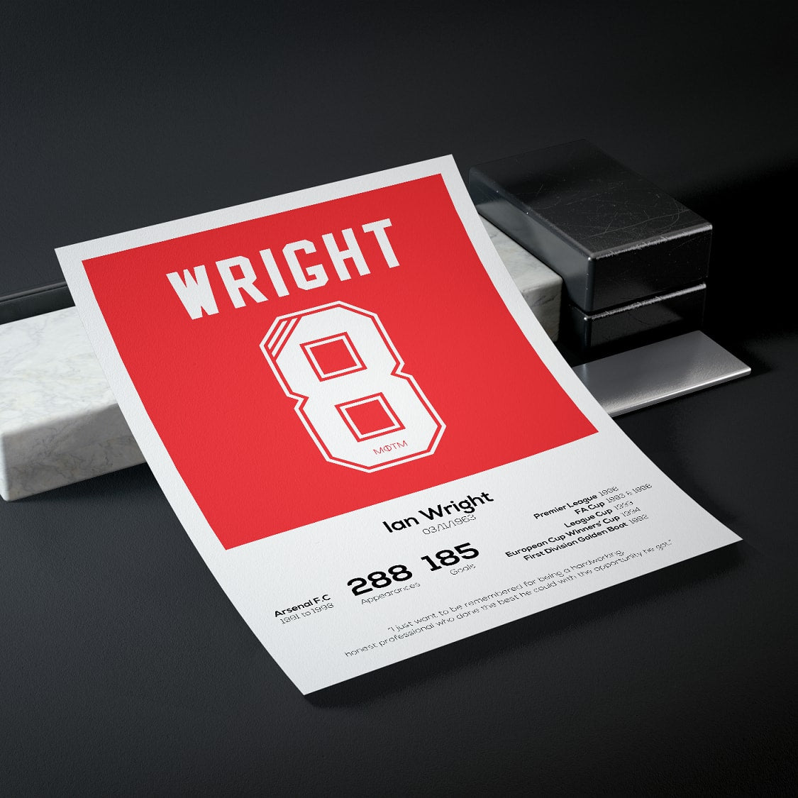 Ian Wright Legend Stats Print