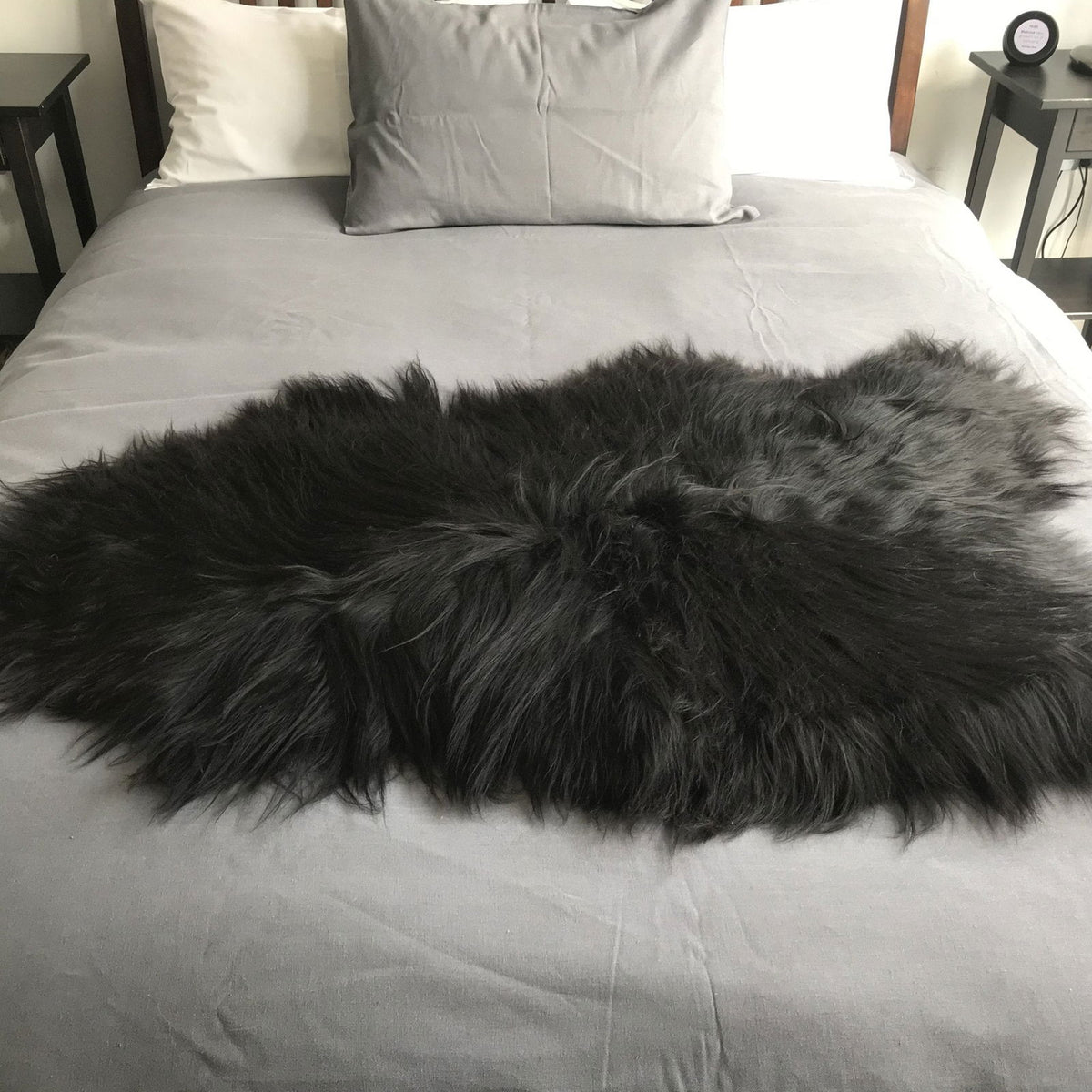Icelandic Natural Black Eco Sheepskin Rug 100% Undyed