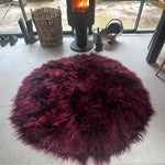Icelandic Sheepskin Burgundy Rug | Throw Round