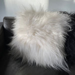 Icelandic Sheepskin Natural Long Natural White Cushion Square Double Sided