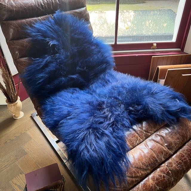 Icelandic Sheepskin Navy Blue - Medium
