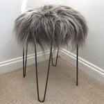 Icelandic Sheepskin Roundie Seat Cover Cool Grey Long 35cm