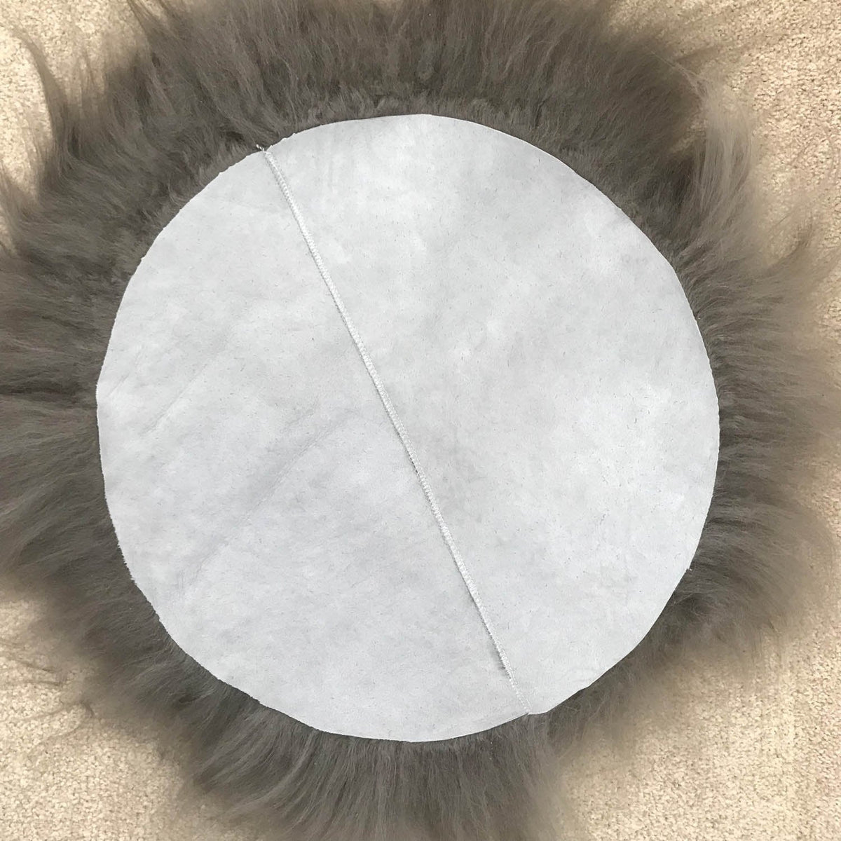 Icelandic Sheepskin Roundie Seat Cover Cool Grey Long 35cm