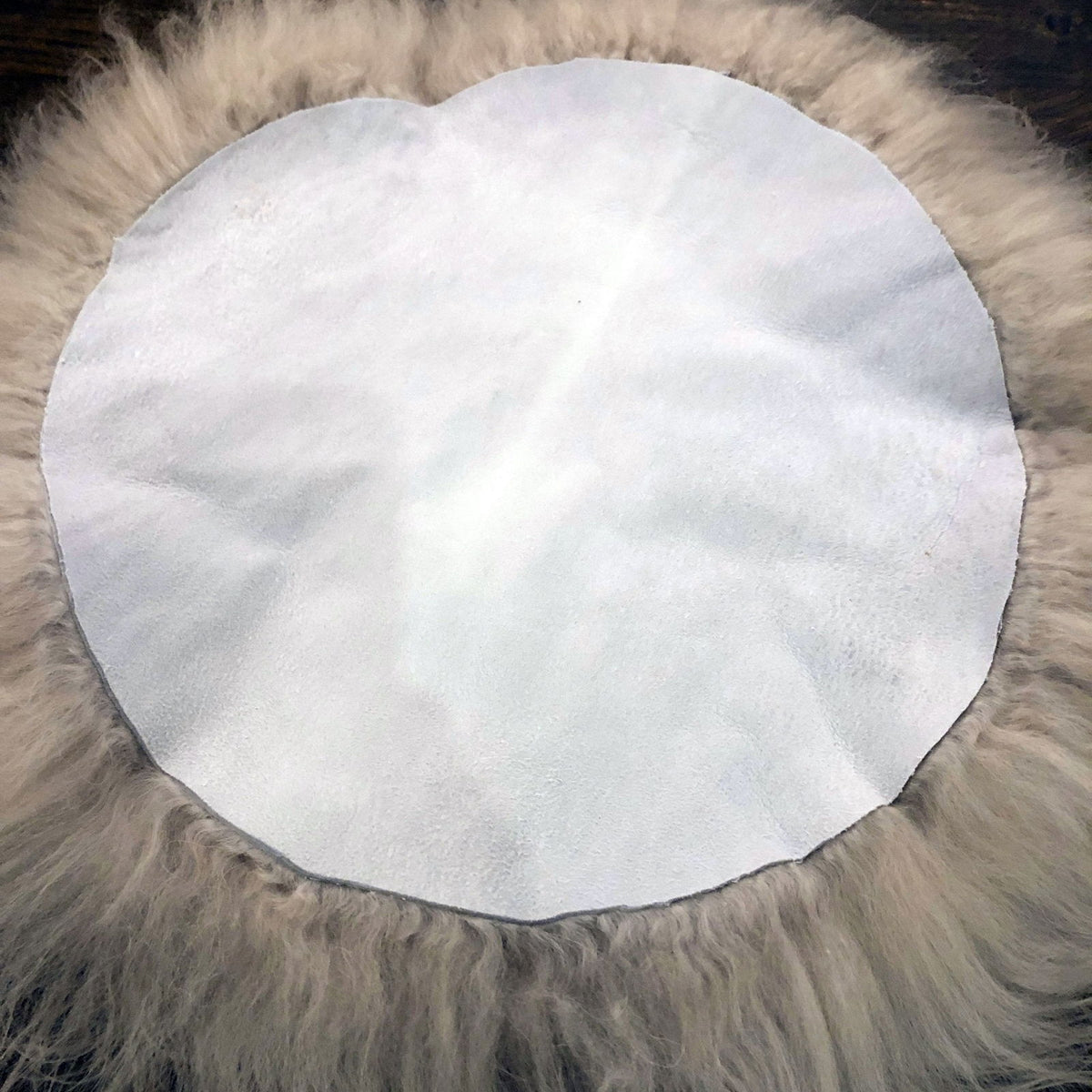 Icelandic Sheepskin Roundie Seat Cover Dove Grey Long 35cm