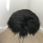Icelandic Sheepskin Roundie Seat Cover Natural Black and White 35cm
