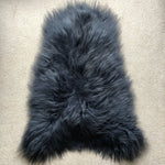Icelandic Sheepskin Rug Long Fur Dark Graphite Grey