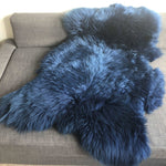 Icelandic Sheepskin Rug Rich Navy Blue | Fleece Throw | Scandi Decor | Wildash London