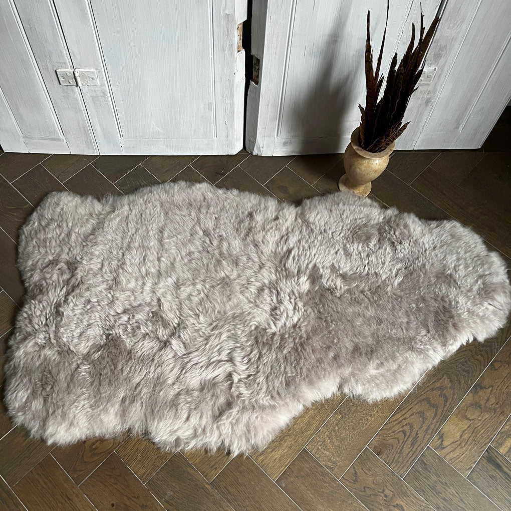 Icelandic Sheepskin Shorn Throw Dove Grey | Sheep Skin Rug | Large