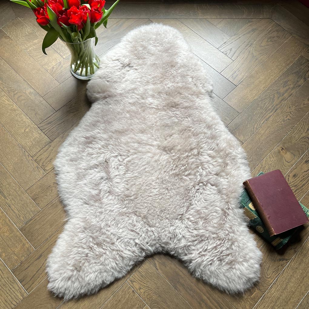 Icelandic Sheepskin Shorn Throw Dove Grey | Sheep Skin Rug | Medium