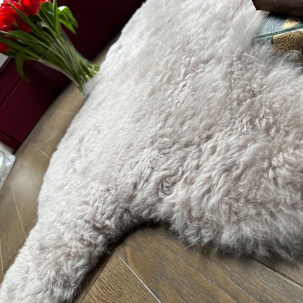Icelandic Sheepskin Shorn Throw Dove Grey | Sheep Skin Rug | Medium