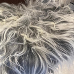 Icelandic Sheepskin Square Long Fur Seat Cover 37cm Natural Grey