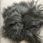 Icelandic Sheepskin Square Seat Cover 37cm Long Fur Natural Black