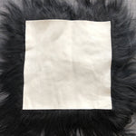 Icelandic Sheepskin Square Seat Cover 37cm Long Fur Natural Black