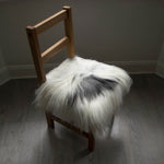 Icelandic Sheepskin Square Seat Cover 37cm White & Natural Grey