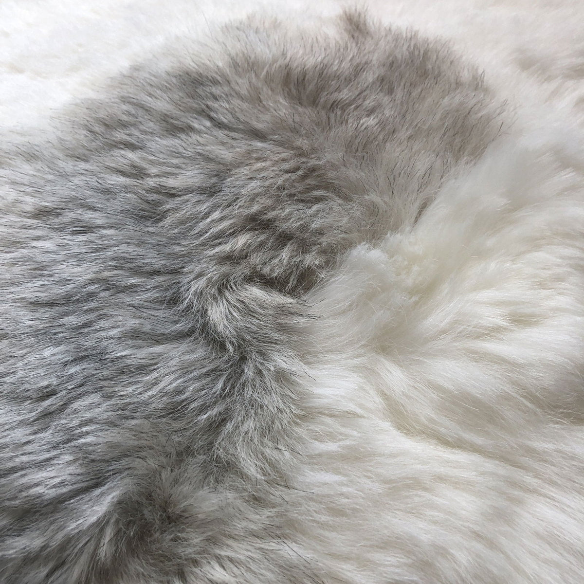 Icelandic Sheepskin Square Seat Cover 37cm White & Natural Grey Shorn