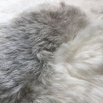Icelandic Sheepskin Square Seat Cover 37cm White & Natural Grey Shorn