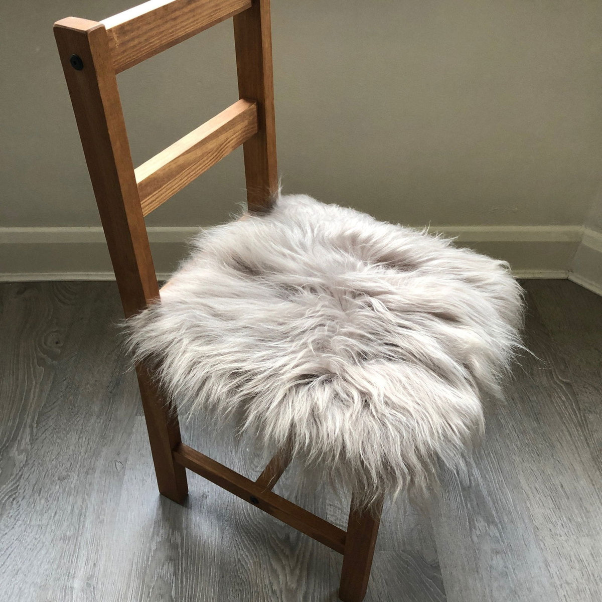 Icelandic Sheepskin Square Seat Cover Dove Grey
