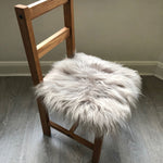 Icelandic Sheepskin Square Seat Cover Dove Grey
