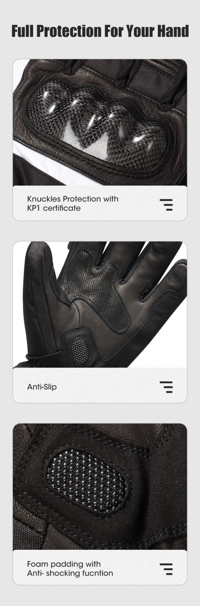 IcePro3 Heated Motorcycle Gloves Shockproof CE, FCC, PSE Certified