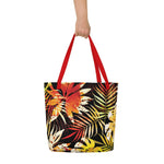 Icespheric Automn Fall All-Over Print Large Tote Bag with Pocket Red
